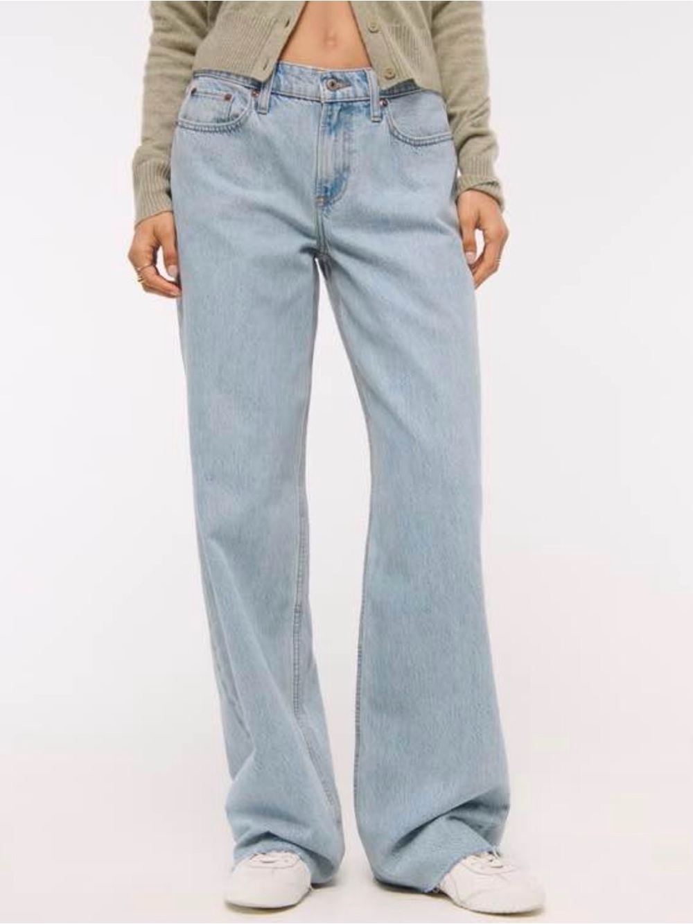 Abercrombie & Fitch Light Blue High-Rise Wide Leg Jeans